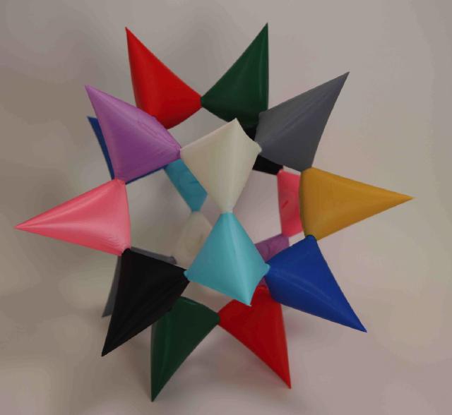 The Barth Sextic, assembled out of 20 pieces in 10 colors The Barth Sextic, assembled out of 20 pieces in 10 colors